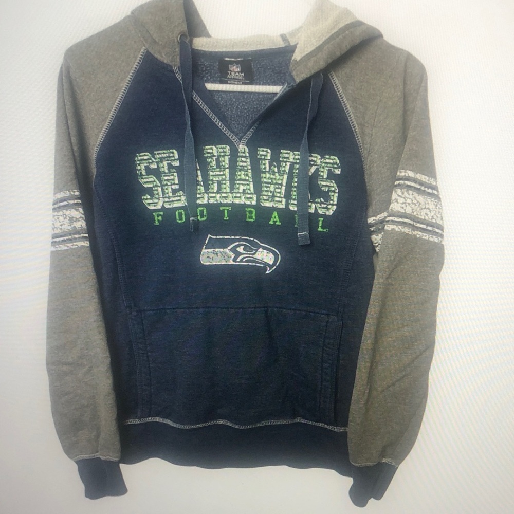 Men's Blue and Gray Seahawks Hoodie